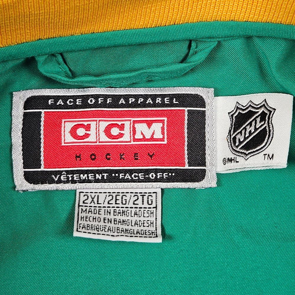 Minnesota North Stars Windbreaker Jacket Mens 2XL Green Spell Out Adjustable Y2K - Picture 4 of 11